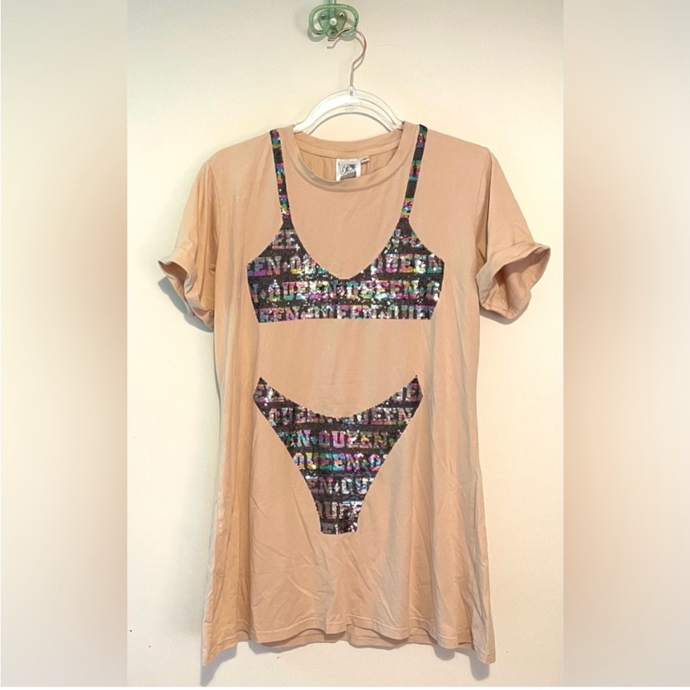 Queen of sparkles queen sequin bikini swim cover up